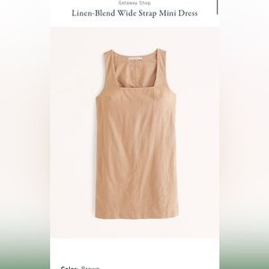Abercrombie and Fitch Linen-Blend Wide Strap Mini Dress